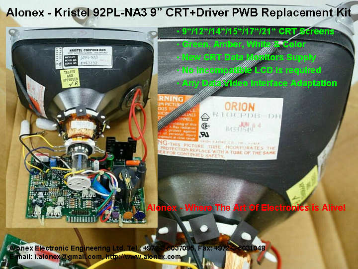 Alonex - Kristel 92PL-NA3 4:3 9" CRT+Driver PWB Re
